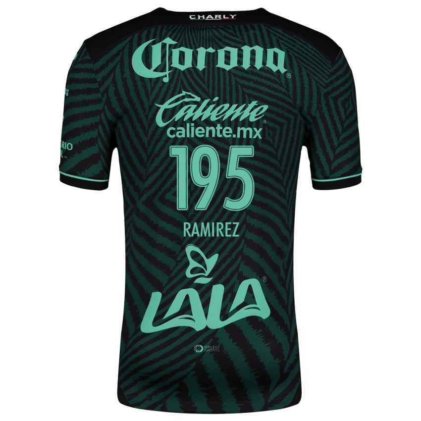 Niño Camiseta Jesús Ramírez #195 Verde Negro 2ª Equipación 2024/25 La Camisa