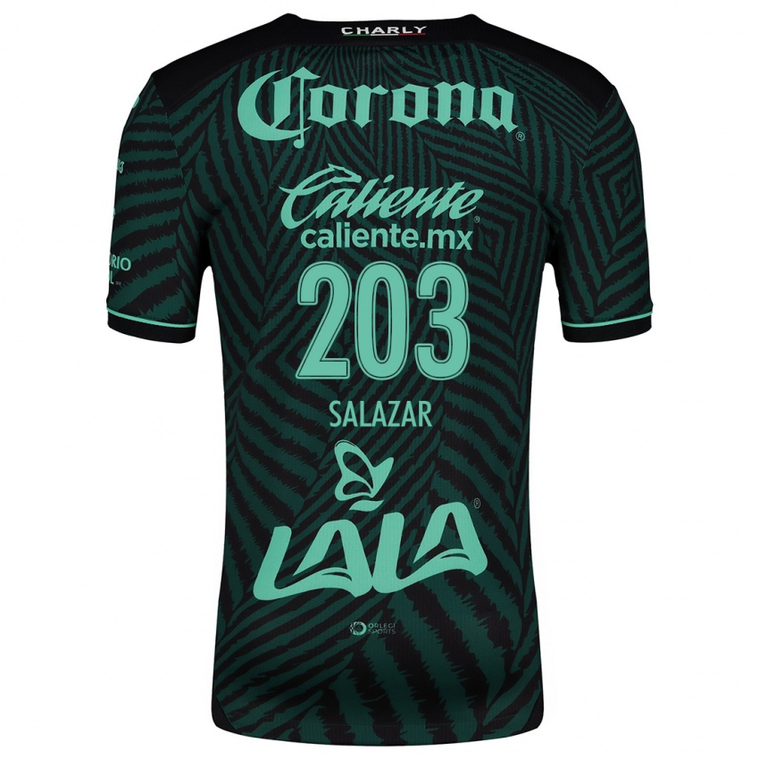 Niño Camiseta Roberto Salazar #203 Verde Negro 2ª Equipación 2024/25 La Camisa