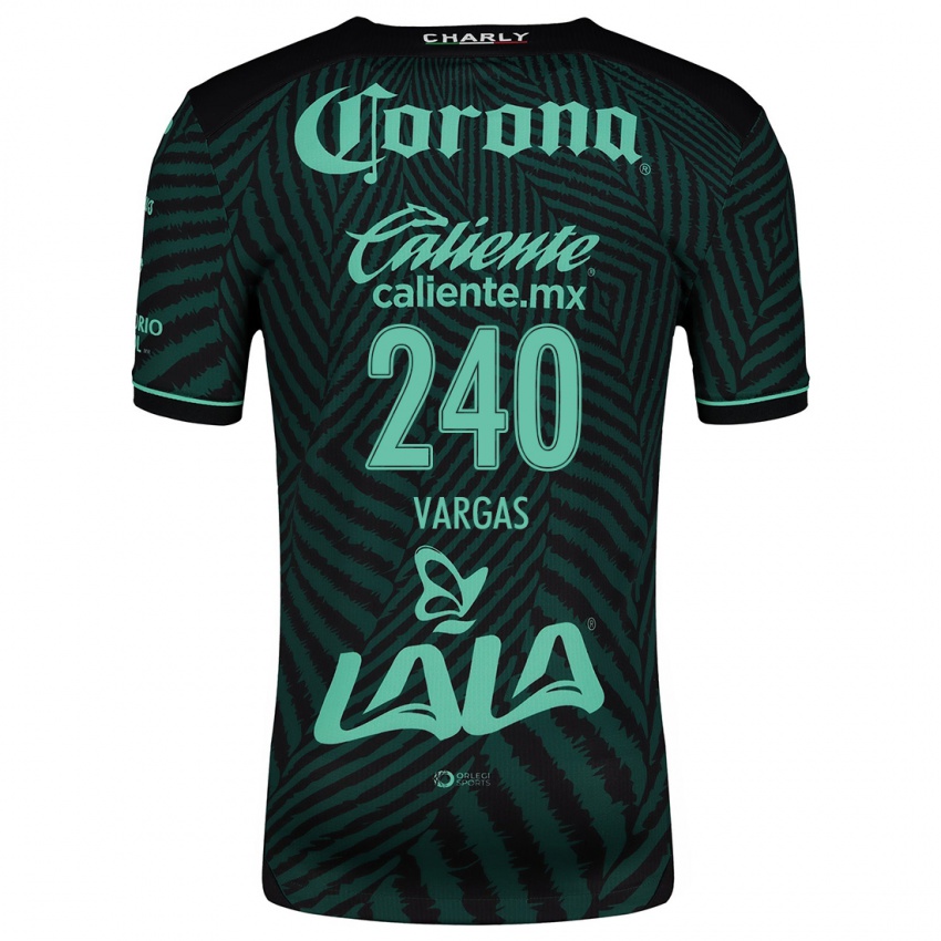 Niño Camiseta Diego Vargas #240 Verde Negro 2ª Equipación 2024/25 La Camisa