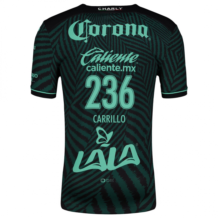 Niño Camiseta Fernando Carrillo #236 Verde Negro 2ª Equipación 2024/25 La Camisa