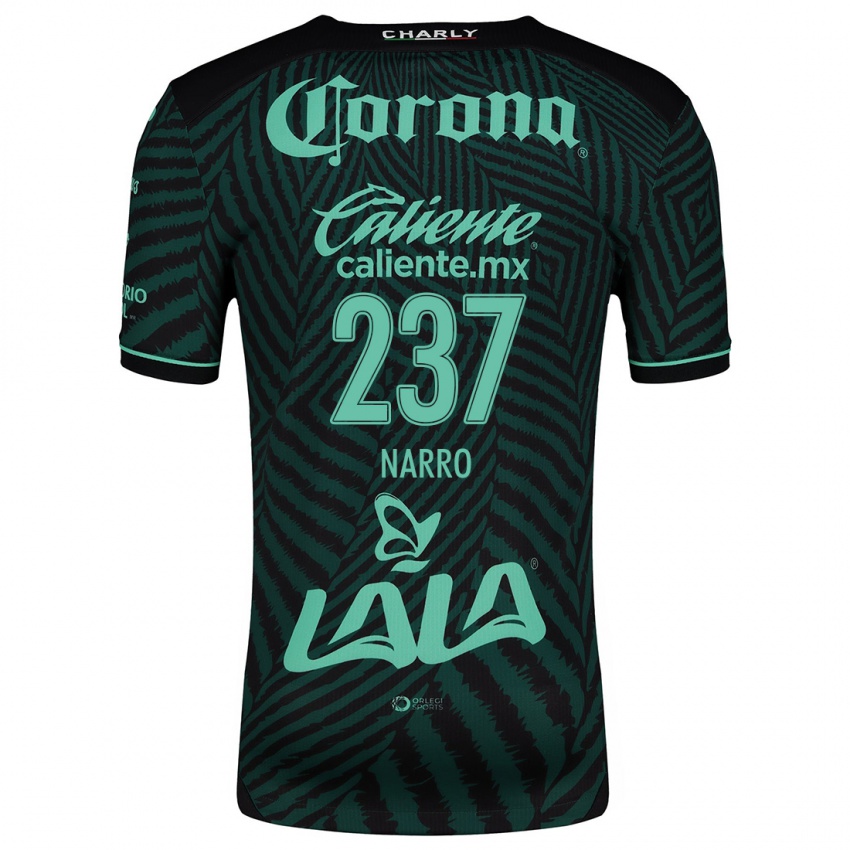 Niño Camiseta Ernesto Narro #237 Verde Negro 2ª Equipación 2024/25 La Camisa