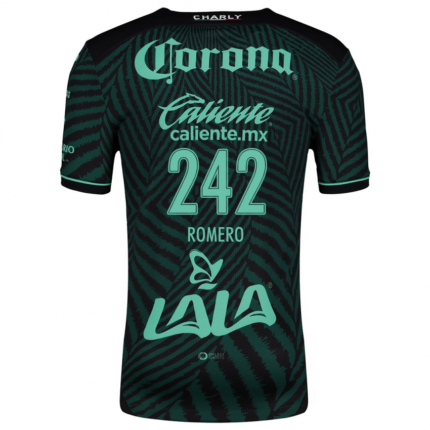 Niño Camiseta Ángel Romero #242 Verde Negro 2ª Equipación 2024/25 La Camisa