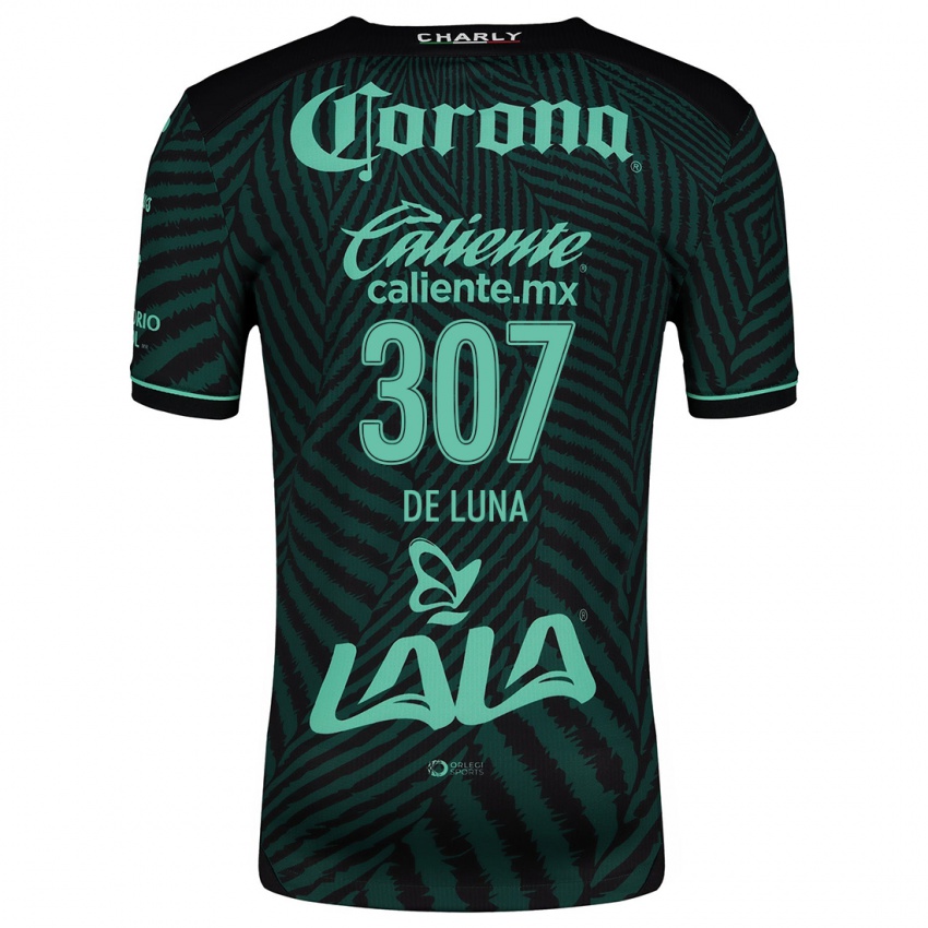 Niño Camiseta Eduardo De Luna #307 Verde Negro 2ª Equipación 2024/25 La Camisa