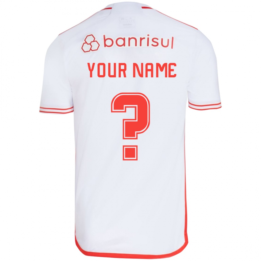 Niño Camiseta Su Nombre #0 Blanco Rojo 2ª Equipación 2024/25 La Camisa