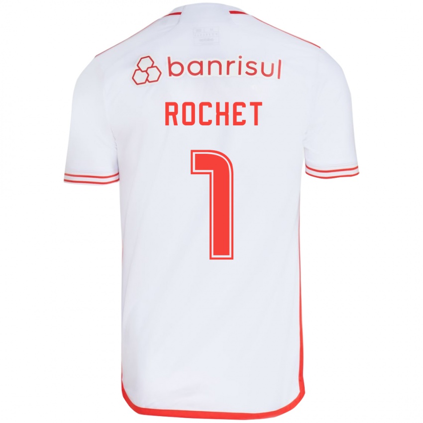 Niño Camiseta Sergio Rochet #1 Blanco Rojo 2ª Equipación 2024/25 La Camisa