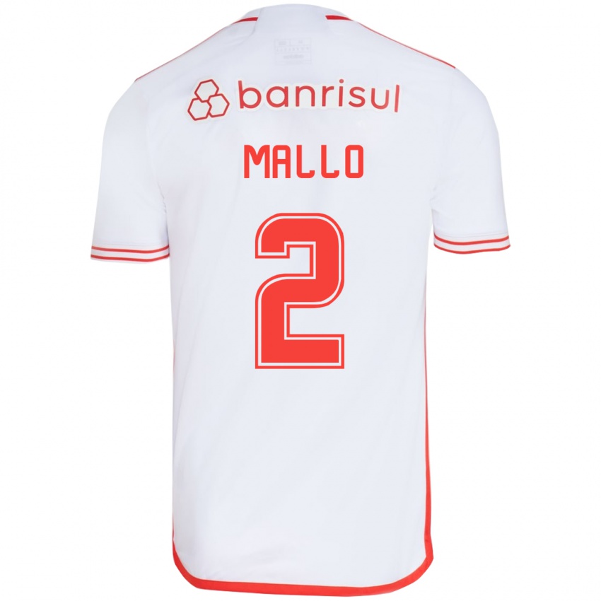 Niño Camiseta Hugo Mallo #2 Blanco Rojo 2ª Equipación 2024/25 La Camisa