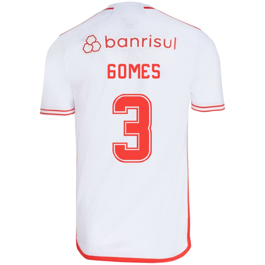 Niño Camiseta Igor Gomes #3 Blanco Rojo 2ª Equipación 2024/25 La Camisa