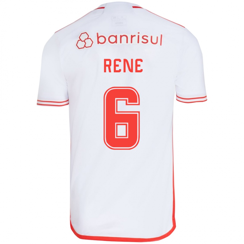 Niño Camiseta Rene #6 Blanco Rojo 2ª Equipación 2024/25 La Camisa