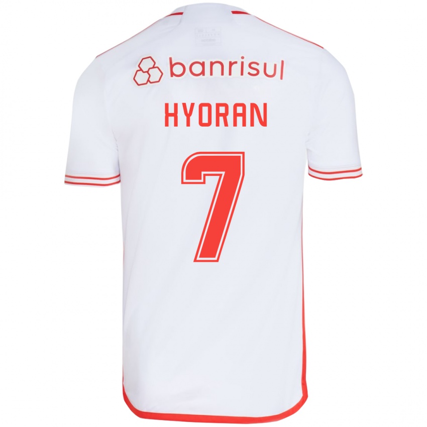 Niño Camiseta Hyoran #7 Blanco Rojo 2ª Equipación 2024/25 La Camisa