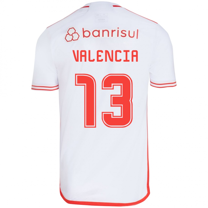 Niño Camiseta Enner Valencia #13 Blanco Rojo 2ª Equipación 2024/25 La Camisa