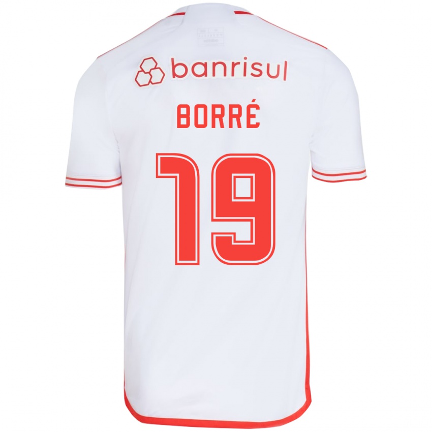 Niño Camiseta Rafael Borré #19 Blanco Rojo 2ª Equipación 2024/25 La Camisa