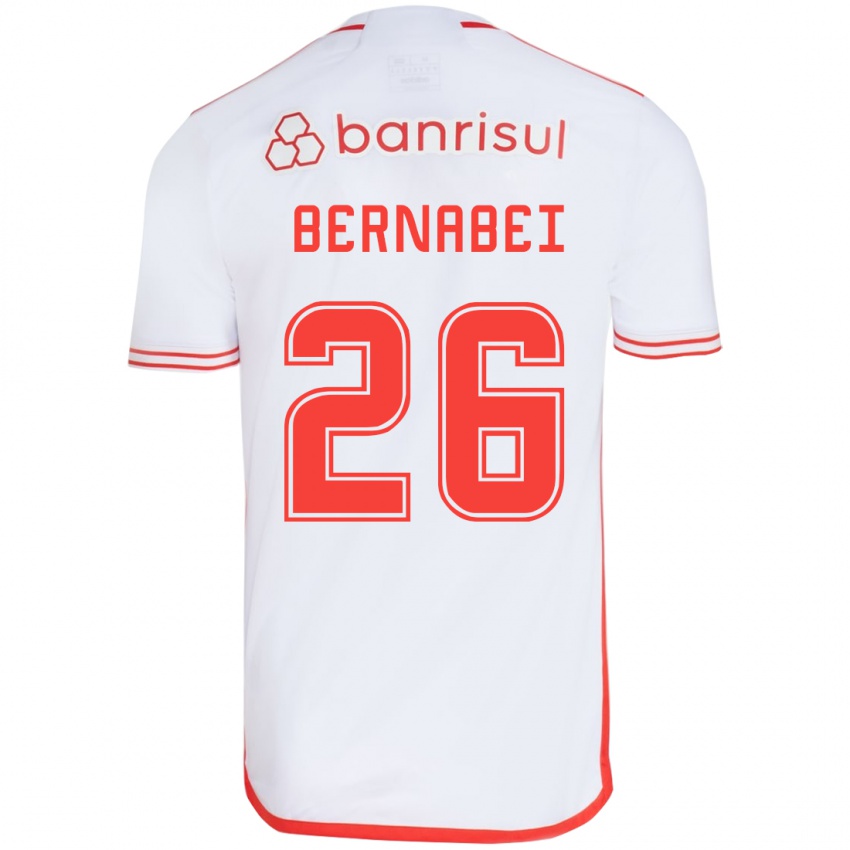 Niño Camiseta Alexandro Bernabéi #26 Blanco Rojo 2ª Equipación 2024/25 La Camisa