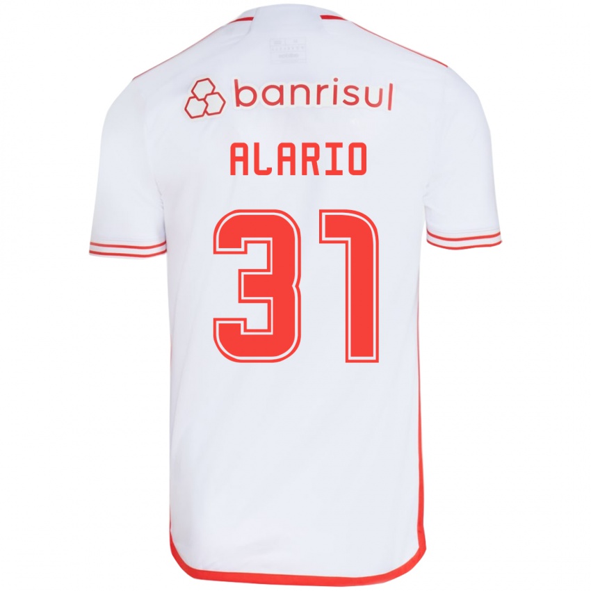 Niño Camiseta Lucas Alario #31 Blanco Rojo 2ª Equipación 2024/25 La Camisa