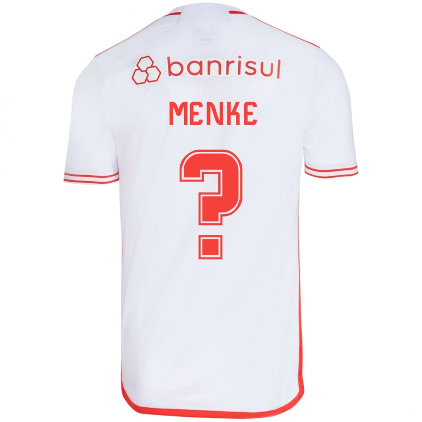 Niño Camiseta Henrique Menke #0 Blanco Rojo 2ª Equipación 2024/25 La Camisa