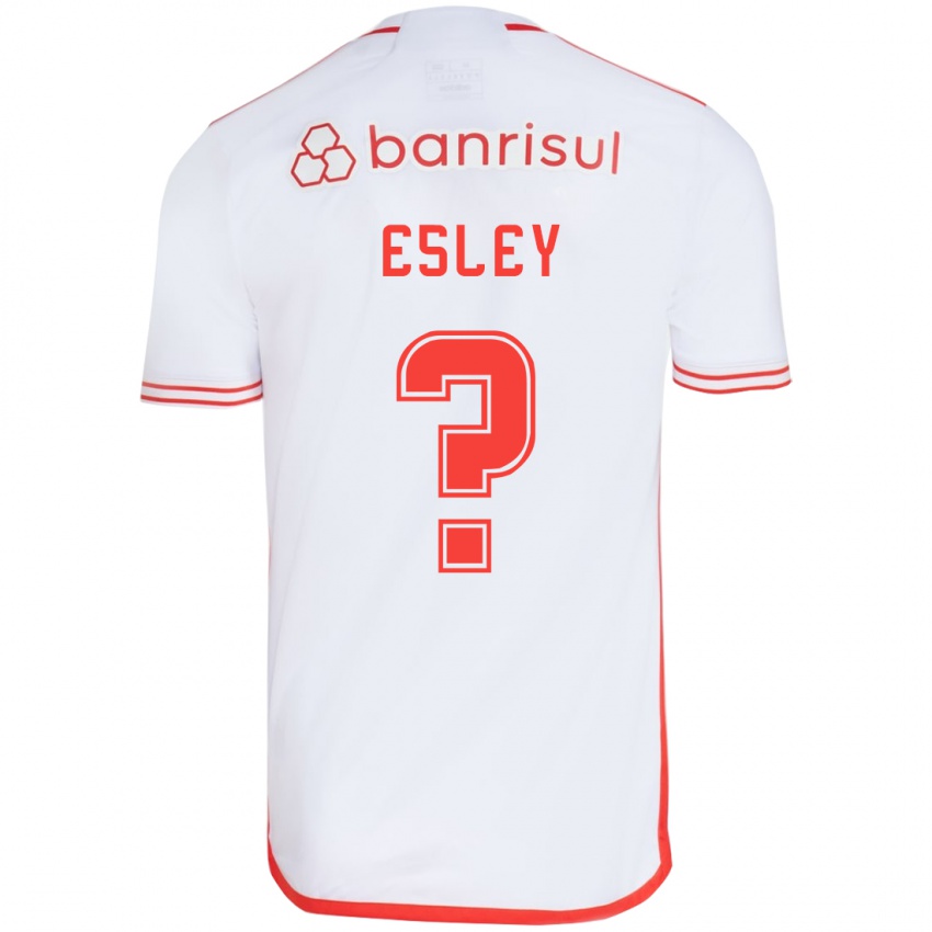 Niño Camiseta Esley #0 Blanco Rojo 2ª Equipación 2024/25 La Camisa