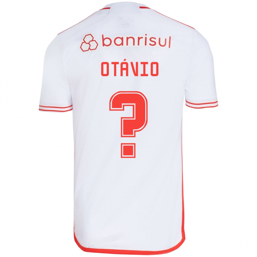 Niño Camiseta Luis Otávio #0 Blanco Rojo 2ª Equipación 2024/25 La Camisa