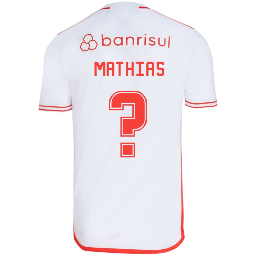 Niño Camiseta Ricardo Mathias #0 Blanco Rojo 2ª Equipación 2024/25 La Camisa