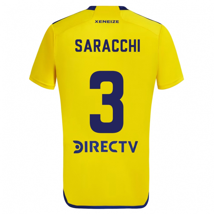 Niño Camiseta Marcelo Saracchi #3 Amarillo Azul 2ª Equipación 2024/25 La Camisa