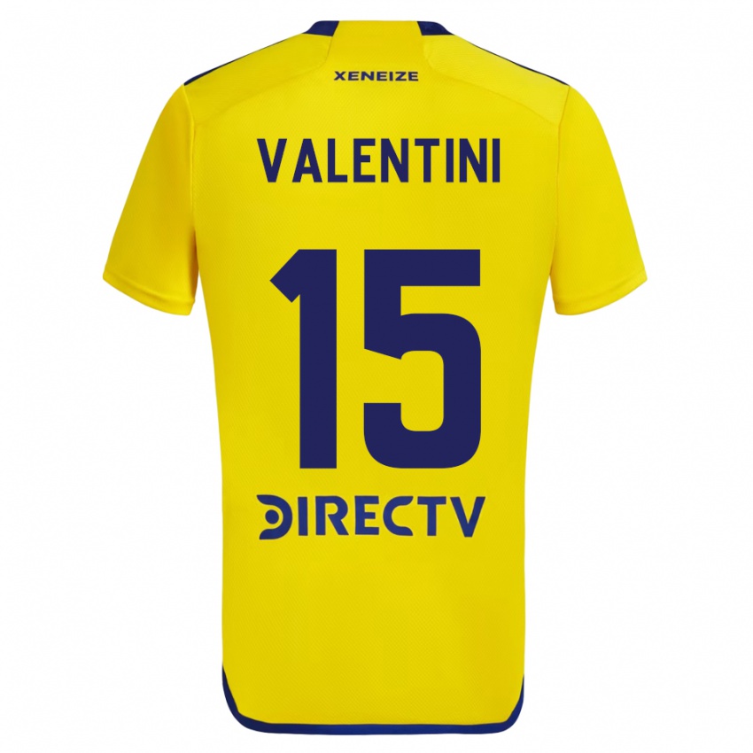 Niño Camiseta Nicolas Valentini #15 Amarillo Azul 2ª Equipación 2024/25 La Camisa