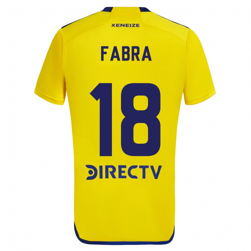 Niño Camiseta Frank Fabra #18 Amarillo Azul 2ª Equipación 2024/25 La Camisa