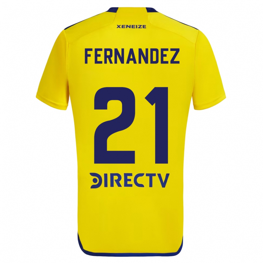 Niño Camiseta Ezequiel Fernandez #21 Amarillo Azul 2ª Equipación 2024/25 La Camisa