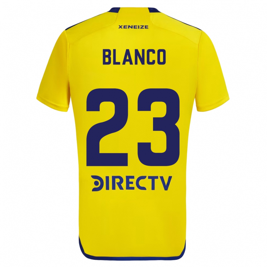 Niño Camiseta Lautaro Blanco #23 Amarillo Azul 2ª Equipación 2024/25 La Camisa