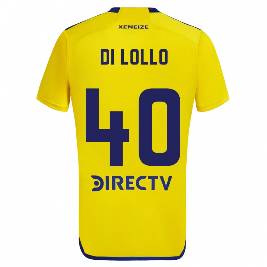 Niño Camiseta Lautaro Di Lollo #40 Amarillo Azul 2ª Equipación 2024/25 La Camisa