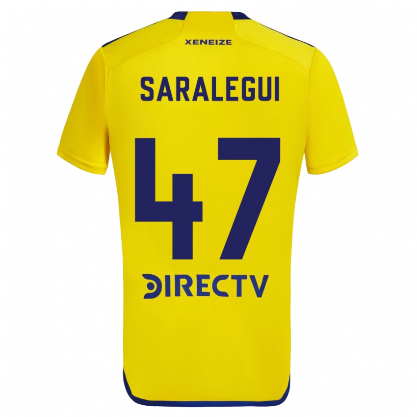 Niño Camiseta Jabes Saralegui #47 Amarillo Azul 2ª Equipación 2024/25 La Camisa