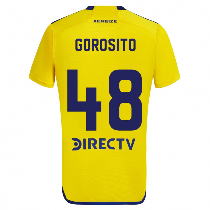 Niño Camiseta Dylan Gorosito #48 Amarillo Azul 2ª Equipación 2024/25 La Camisa