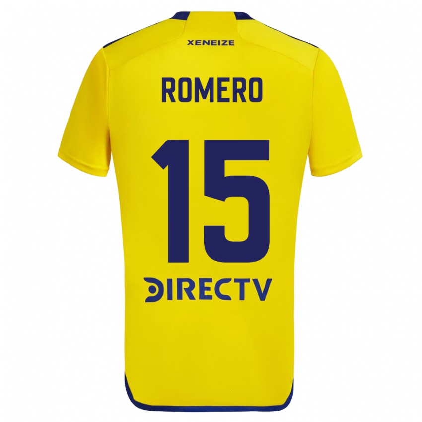 Niño Camiseta Alejo Romero #15 Amarillo Azul 2ª Equipación 2024/25 La Camisa