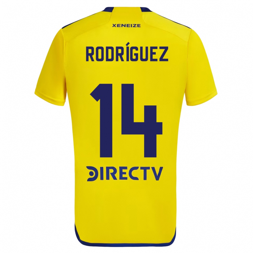 Niño Camiseta Isaías Rodríguez #14 Amarillo Azul 2ª Equipación 2024/25 La Camisa