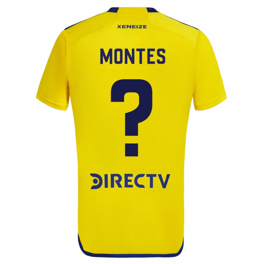 Niño Camiseta Rodrigo Montes #0 Amarillo Azul 2ª Equipación 2024/25 La Camisa