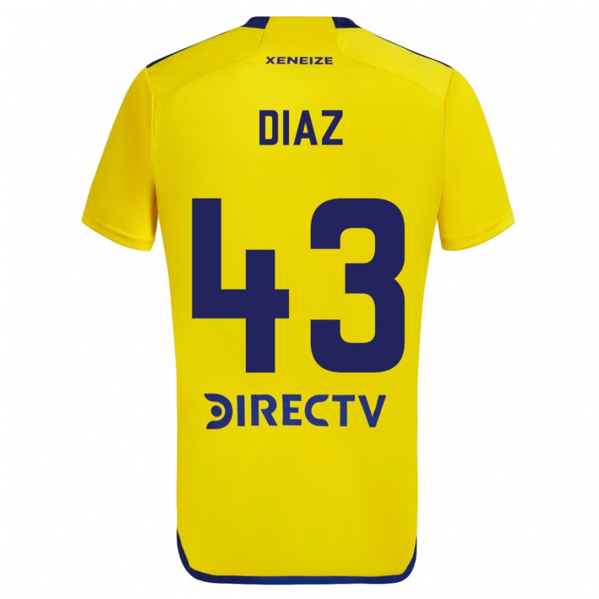 Niño Camiseta Tomas Diaz #43 Amarillo Azul 2ª Equipación 2024/25 La Camisa