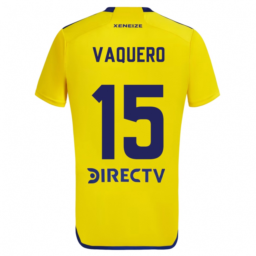 Niño Camiseta Iván Vaquero #15 Amarillo Azul 2ª Equipación 2024/25 La Camisa