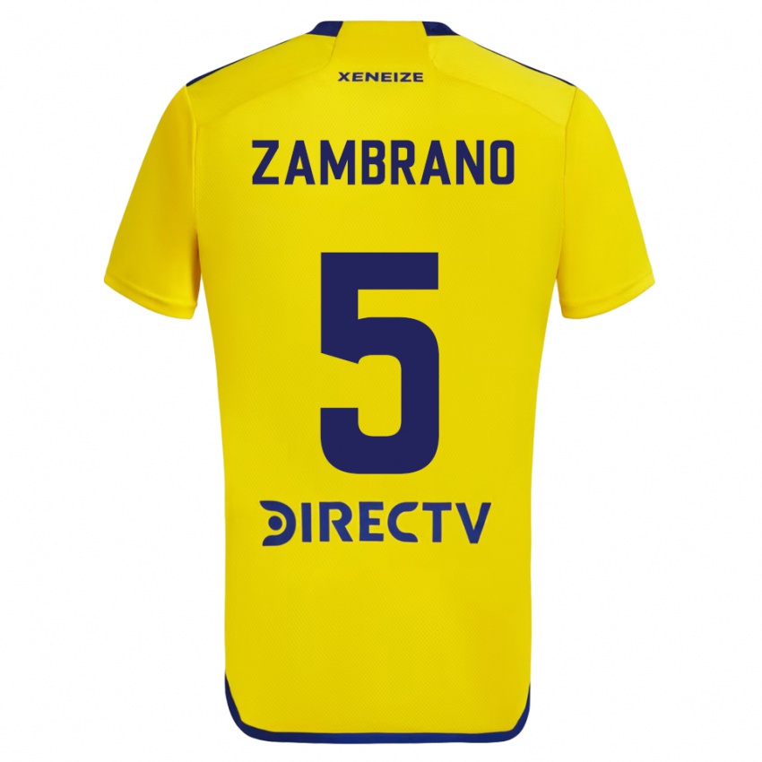 Niño Camiseta Carlos Zambrano #5 Amarillo Azul 2ª Equipación 2024/25 La Camisa