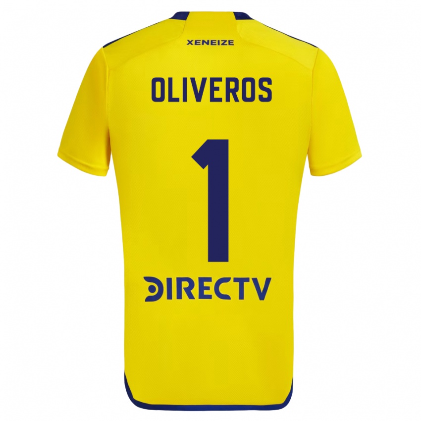 Niño Camiseta Laurina Oliveros #1 Amarillo Azul 2ª Equipación 2024/25 La Camisa