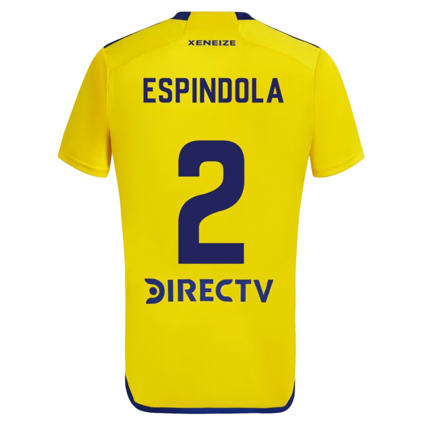 Niño Camiseta Noelia Espindola #2 Amarillo Azul 2ª Equipación 2024/25 La Camisa