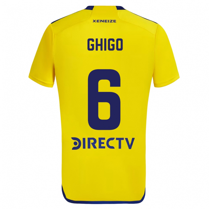 Niño Camiseta Cecilia Ghigo #6 Amarillo Azul 2ª Equipación 2024/25 La Camisa