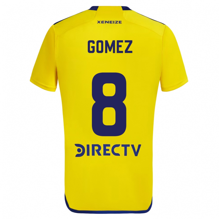 Niño Camiseta Camila Gomez Ares #8 Amarillo Azul 2ª Equipación 2024/25 La Camisa