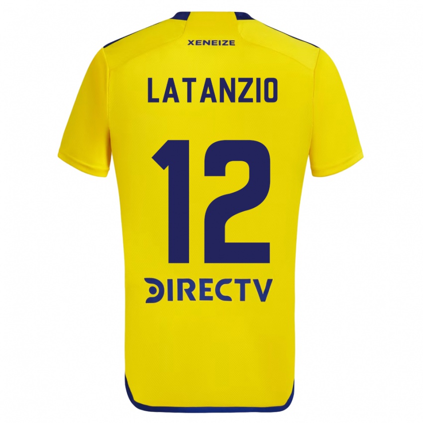 Niño Camiseta Florencia Latanzio #12 Amarillo Azul 2ª Equipación 2024/25 La Camisa