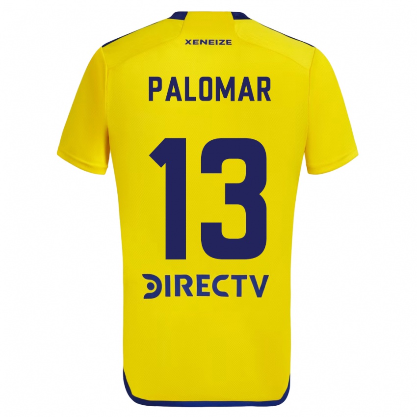 Niño Camiseta Estefania Palomar #13 Amarillo Azul 2ª Equipación 2024/25 La Camisa