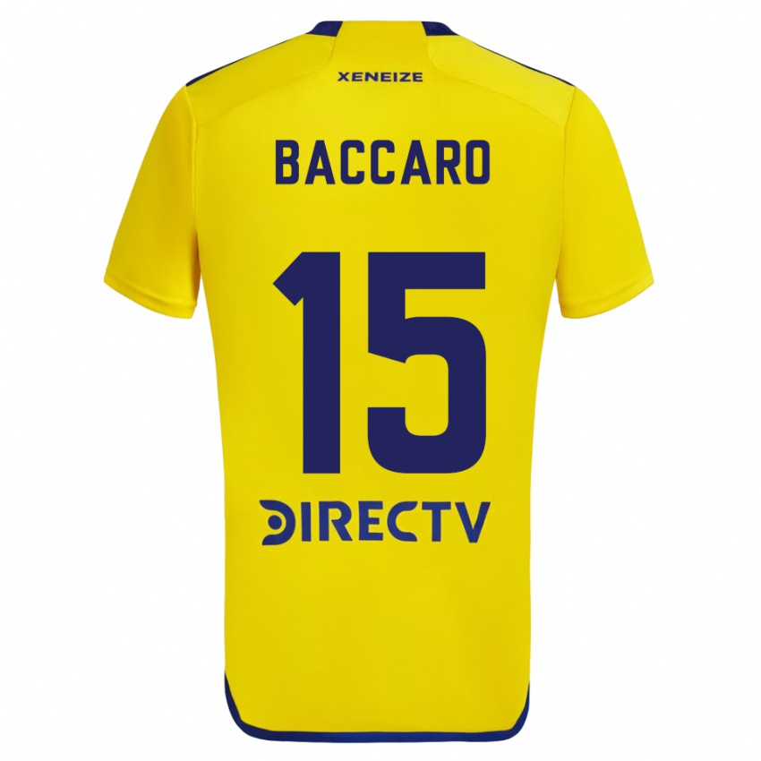 Niño Camiseta Camila Baccaro #15 Amarillo Azul 2ª Equipación 2024/25 La Camisa