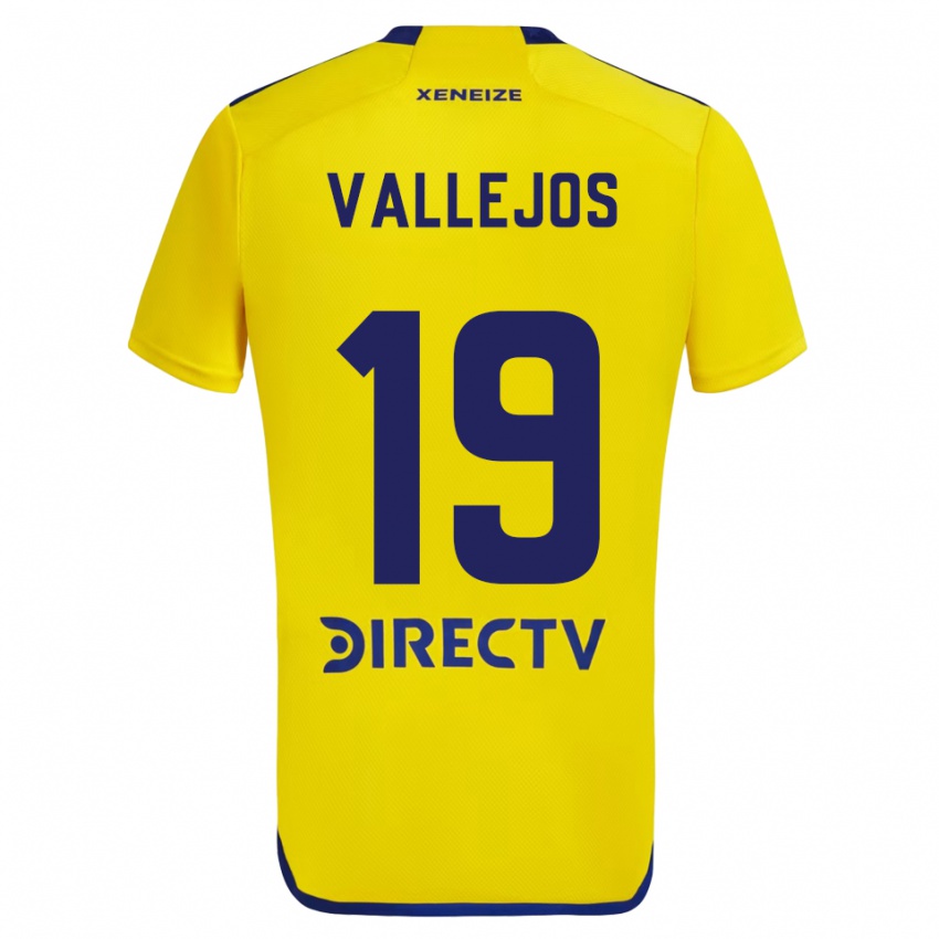 Niño Camiseta Fabiana Vallejos #19 Amarillo Azul 2ª Equipación 2024/25 La Camisa