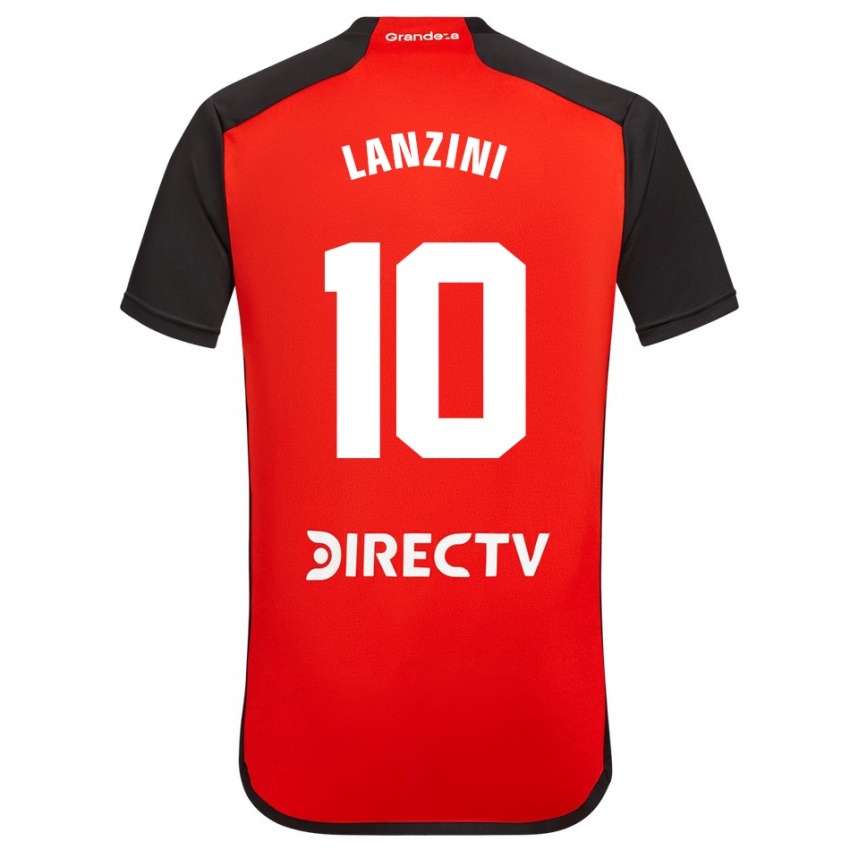 Niño Camiseta Manuel Lanzini #10 Rojo Negro Blanco 2ª Equipación 2024/25 La Camisa