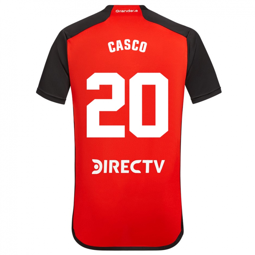 Niño Camiseta Milton Casco #20 Rojo Negro Blanco 2ª Equipación 2024/25 La Camisa