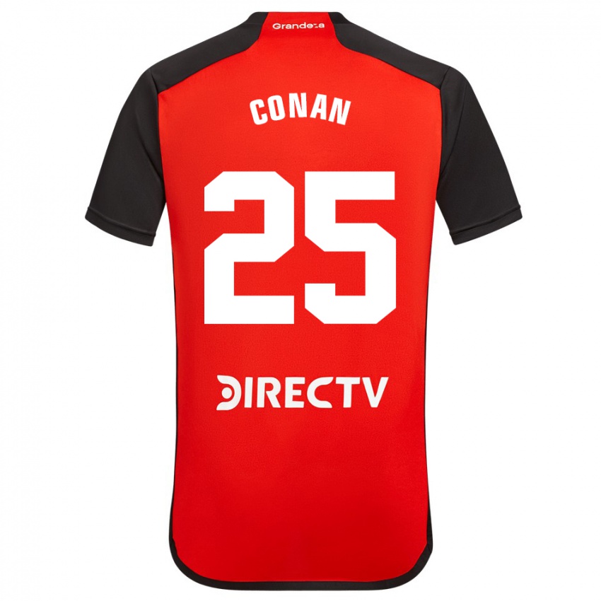 Niño Camiseta Conan Ledesma #25 Rojo Negro Blanco 2ª Equipación 2024/25 La Camisa