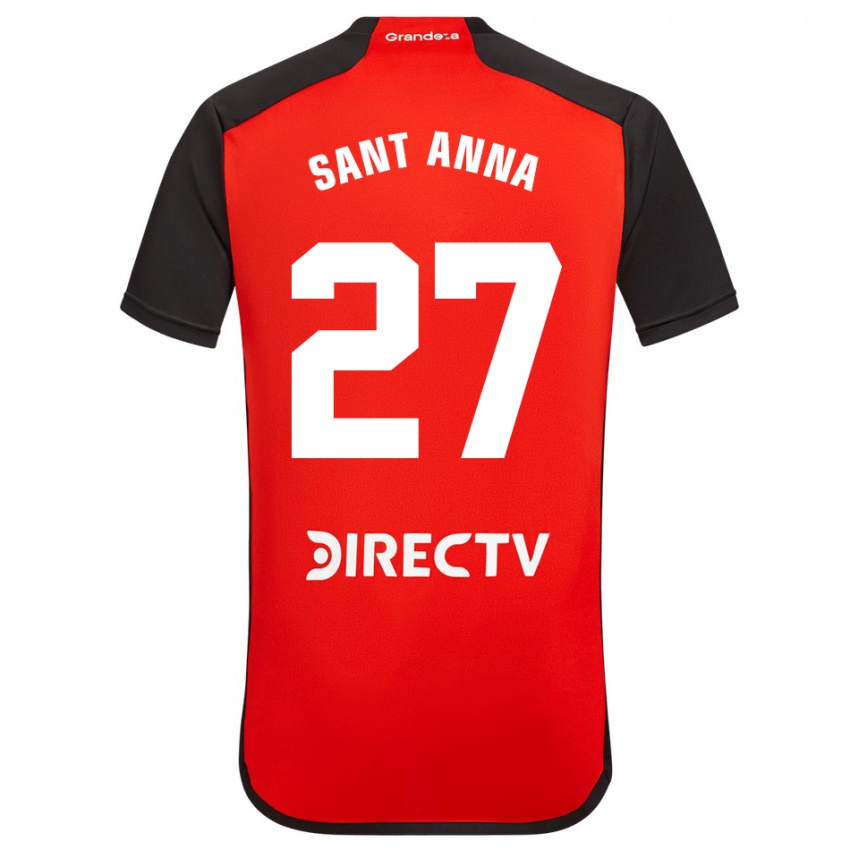 Niño Camiseta Agustín Sant Anna #27 Rojo Negro Blanco 2ª Equipación 2024/25 La Camisa