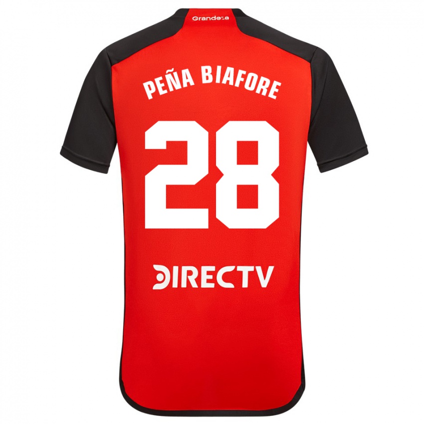 Niño Camiseta Felipe Pena Biafore #28 Rojo Negro Blanco 2ª Equipación 2024/25 La Camisa