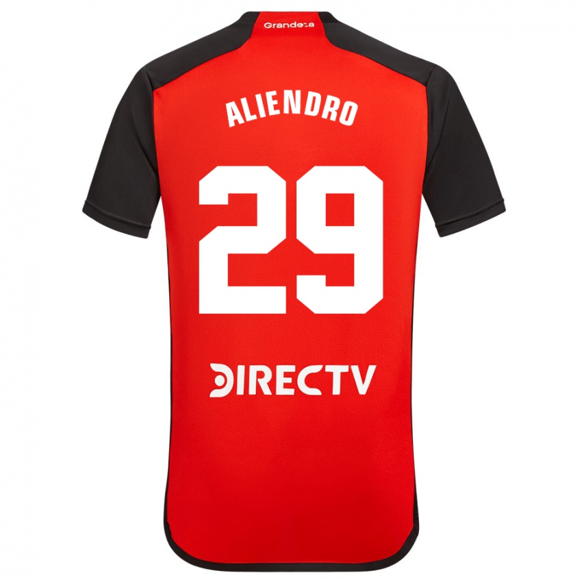 Niño Camiseta Rodrigo Aliendro #29 Rojo Negro Blanco 2ª Equipación 2024/25 La Camisa