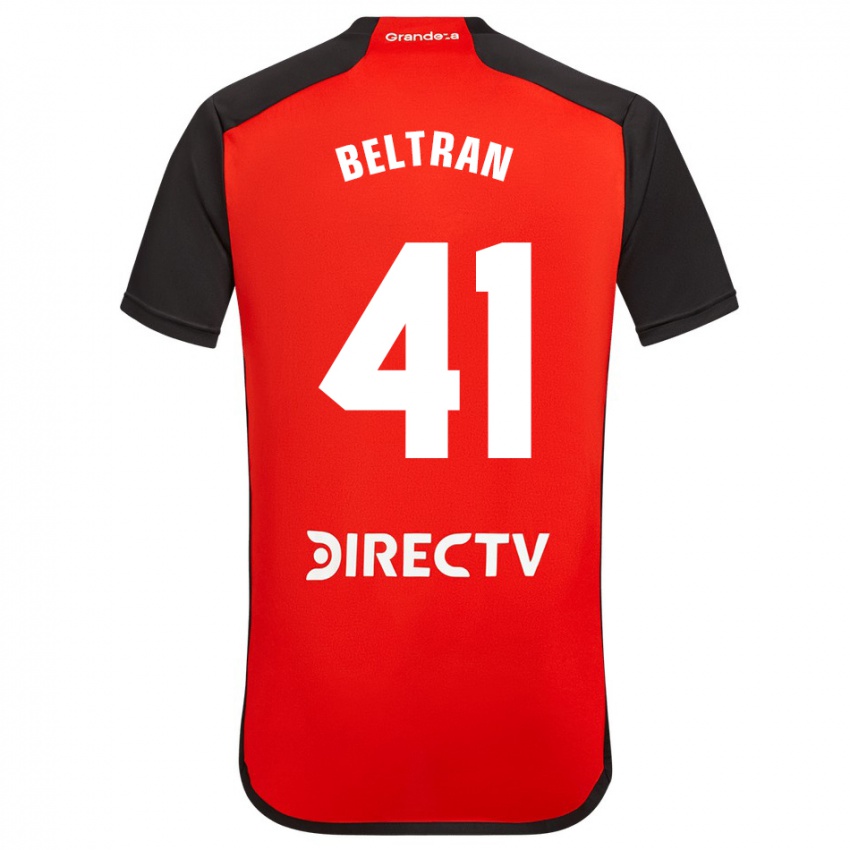 Niño Camiseta Santiago Beltrán #41 Rojo Negro Blanco 2ª Equipación 2024/25 La Camisa